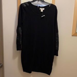 Black light weight sweater mini body con dress 2x